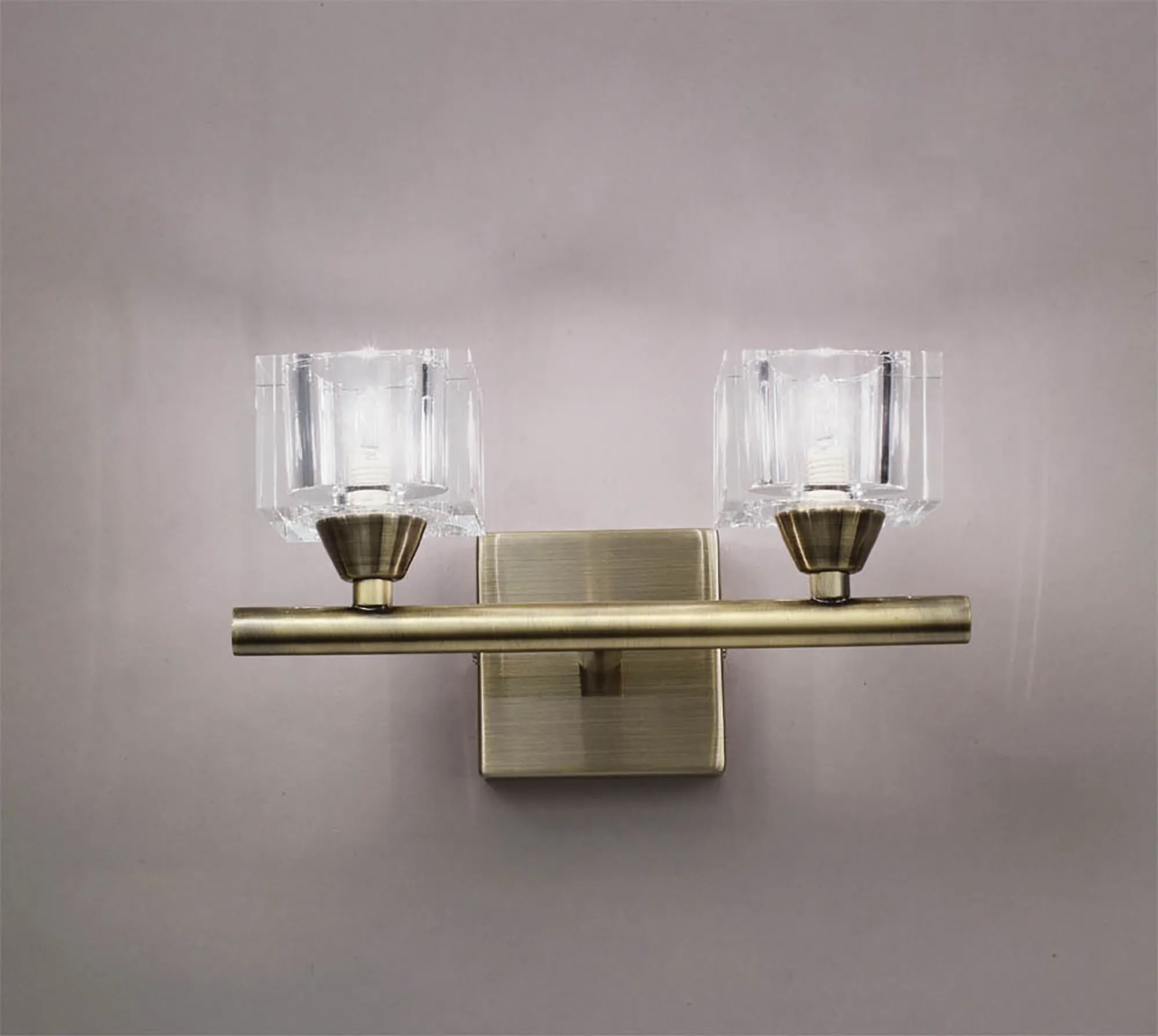 Cuadrax Antique Brass Wall Lights Mantra Armed Wall Lights